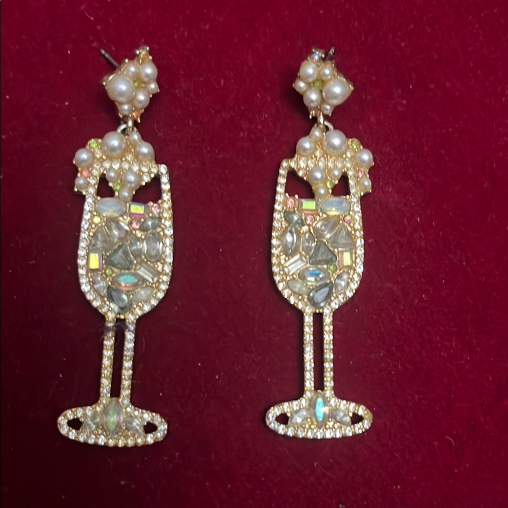 Elegant Gold and Silver Cocktail Earrings